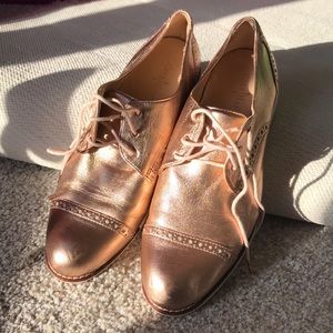 Cole Haan rose gold Gramercy Oxfords